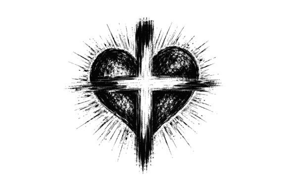 Faith Heart Cross SVG: Graphics for T-Shirt Designs