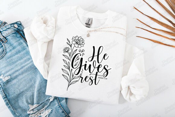 He Gives Rest Verse Design: A Perfect T-Shirt Graphics Asset