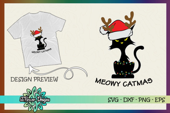 Meowy Christmas Light: A Fun T-Shirt Design Graphics