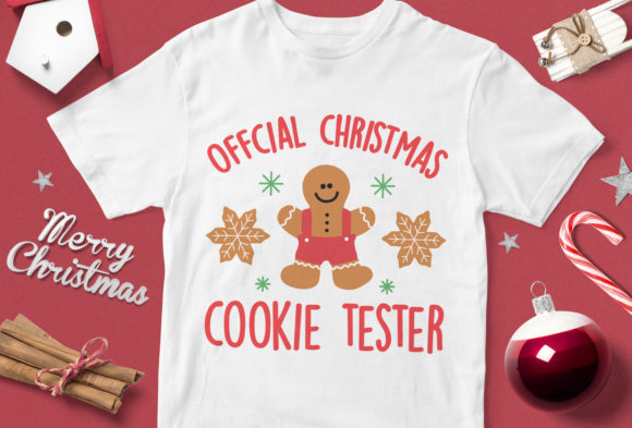Official Christmas Cookie Tester: A Festive T-Shirt Design Graphic