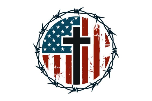 Patriotic Cross American Faith: Ideal for Local Branding