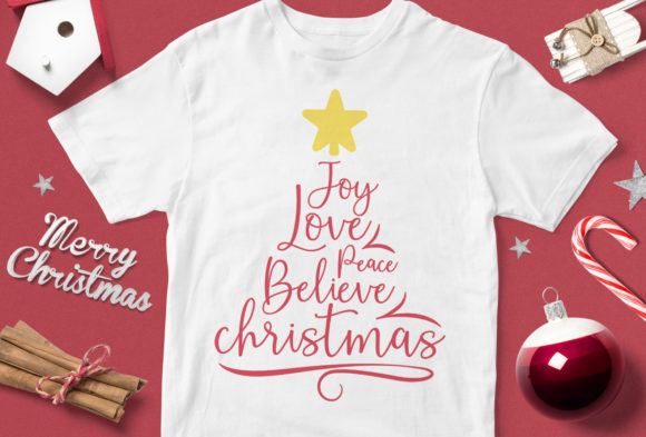 Review: Joy Love Peace Believe Christmas Graphics for T-Shirt Designs