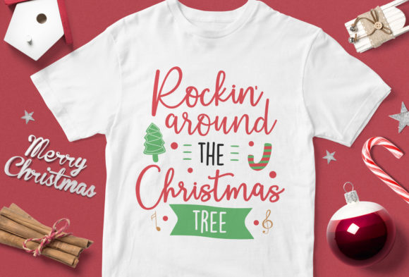 Rokin Around the Christmas Tree: A Festive Graphics and T-Shirt Designs Asset