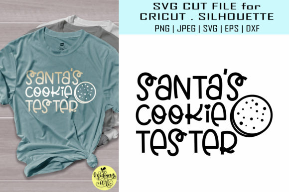 Santas Cookie Tester: A Festive T-Shirt Design Graphic