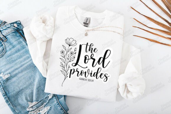 The Lord Provides Bible Verse Graphics for T-Shirt Designs